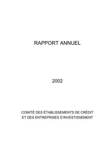 Rapport annuel du Comité des établissements de crédit et des ...