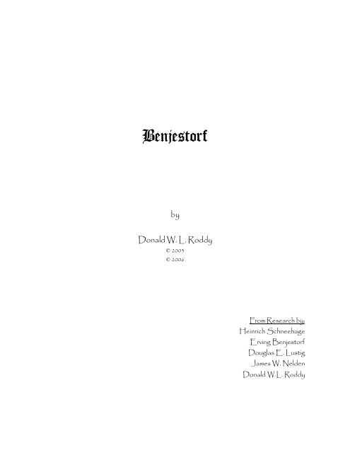 Benjestorf - New Information