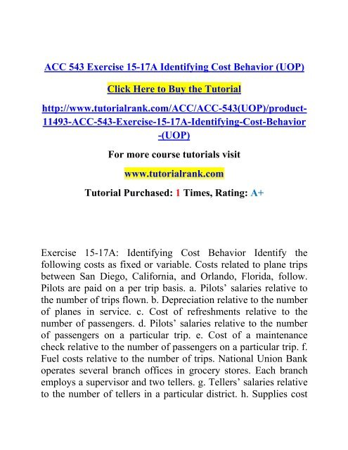 ACC 543 Exercise 15-17A Identifying Cost Behavior (UOP).pdf
