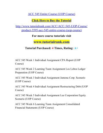 acc 545 Essays - largest database of quality sample essays and research papers on cpa report acc 545. acc 545 Essays - largest database of quality sample essays and research papers on cpa report acc 545.