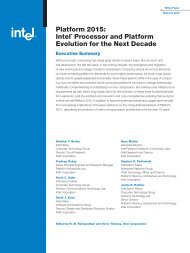 Platform 2015: Intel® Processor and Platform Evolution for the Next ...