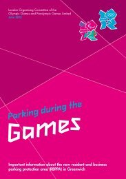 Games Parking during the - London 2012 Olympics