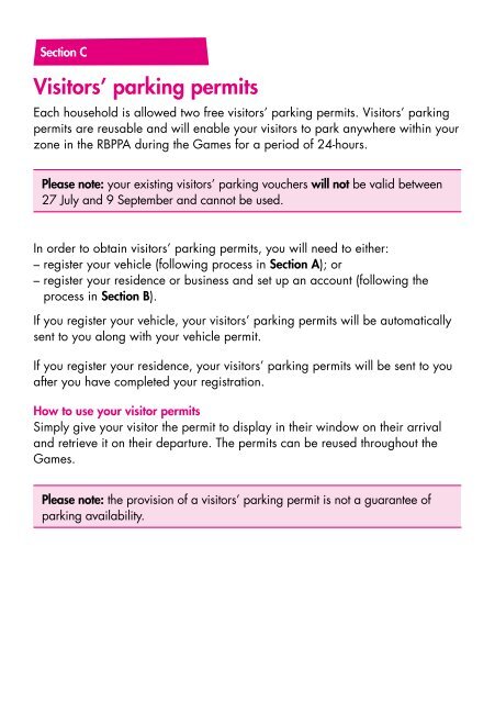 Games Parking during the - London 2012 Olympics