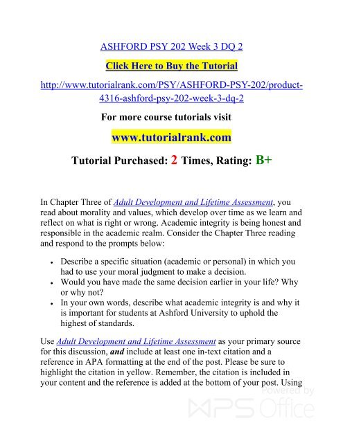 Ashford Psy 2 Week 3 Dq 2 Pdf