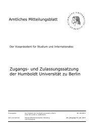 Zugangs- und Zulassungssatzung der - Studium an der Humboldt ...