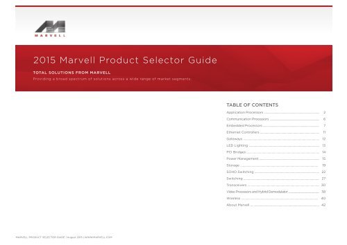 2015 Marvell Product Selector Guide