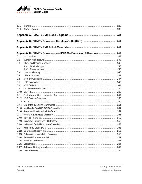 Marvell PXA27x Processor Family