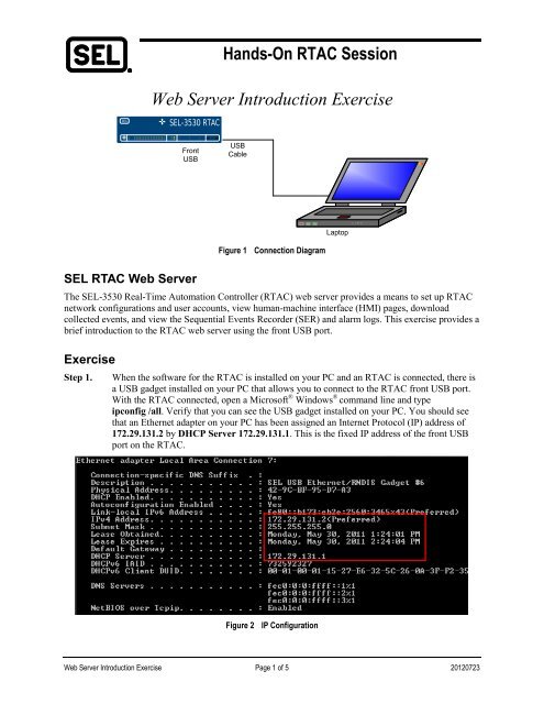 Hands-On RTAC Session Web Server Introduction Exercise
