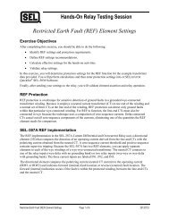 Hands-On Relay Testing Session Restricted Earth Fault (REF) Element Settings