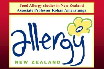 Food Allergy studies in New Zealand Associate Professor Rohan Ameratunga