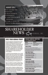 SHAREHOLDER NEWS