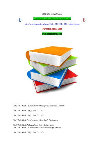 CMC 240 Entire Course.pdf