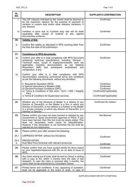 A1A - EIL Tender portal