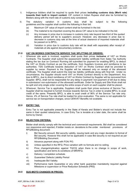 A1A - EIL Tender portal