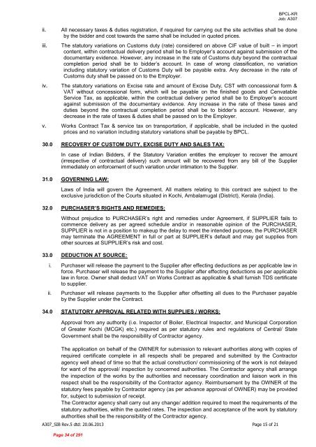 A1A - EIL Tender portal