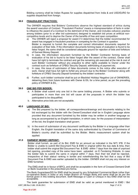 A1A - EIL Tender portal