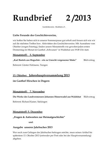 Rundbrief 2 /2013