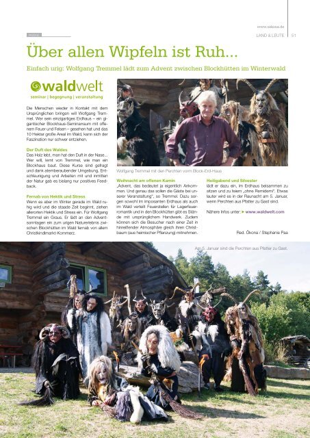 Ökona - das Magazin für natürliche Lebensart: Ausgabe Herbst 2015