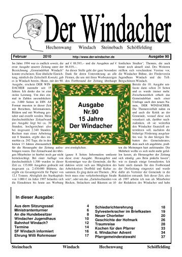 Außerdem tgl.: MÜNCHEN - ALLGÄU - Der Windacher