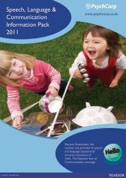 Speech Language & Communication Information Pack 2011