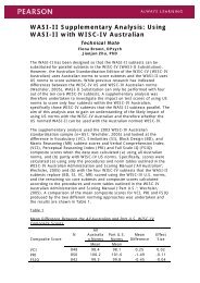 WASI-II Supplementary Analysis Using WASI-II with WISC-IV Australian