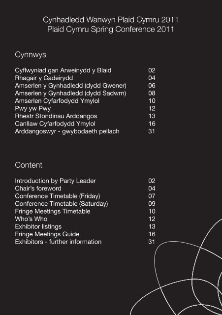 Lawrlwytho rhaglen y gynhadledd 2011 [pdf] - Plaid Cymru