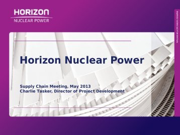 Overview of the Horizon project scope - Horizon Nuclear Power