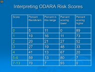 Interpreting ODARA Risk Scores