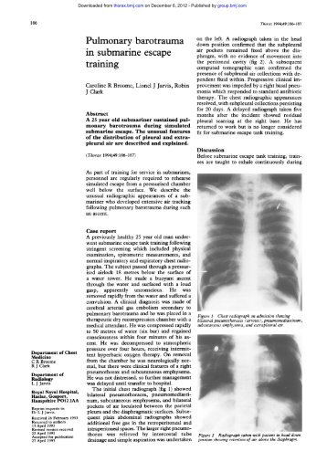 Pulmonary barotrauma - Thorax