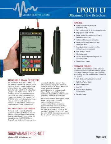 Epoch LT, Handheld Ultrasonic Flaw Detector - Envirocoustics