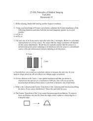 22.058 Principles of Medical Imaging Fall 2002 Homework #3