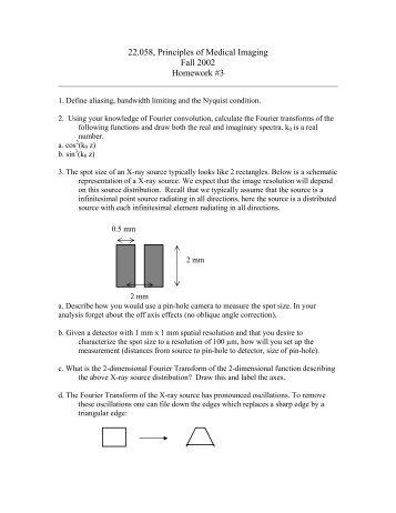 22.058 Principles of Medical Imaging Fall 2002 Homework #3