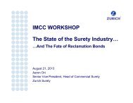 IMCC WORKSHOP The State of the Surety Industry…