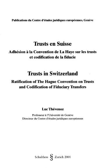 Trusts in Switzerland