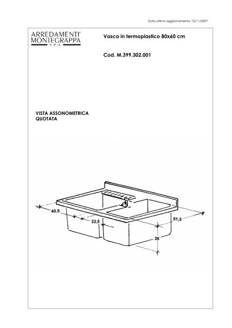 Lavatrice a destra Cod M.399.300.001 VISTA ASSONOMETRICA QUOTATA