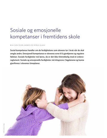 Sosiale og emosjonelle kompetanser i fremtidens skole ordensreglement