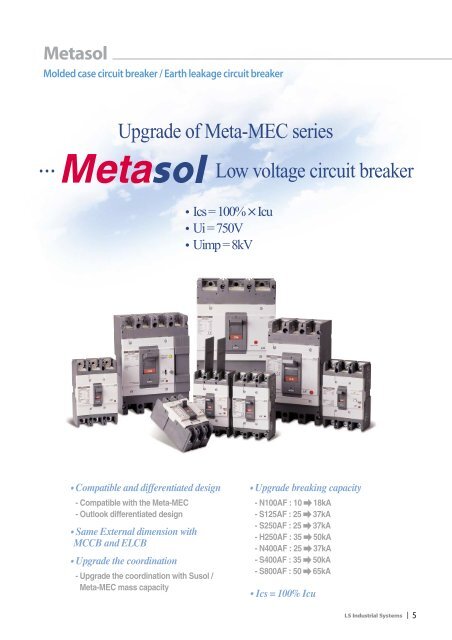 Low voltage circuit breakers