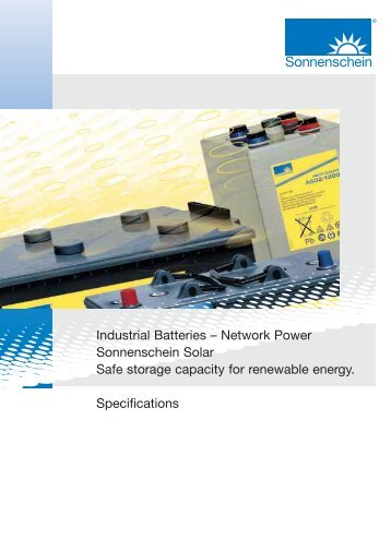 Industrial Batteries – Network Power Sonnenschein Solar Safe ...