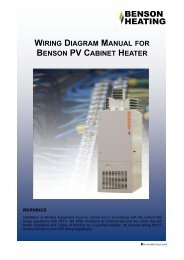 WIRING DIAGRAM MANUAL BENSON PV CABINET HEATER