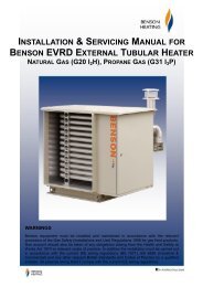 BENSON EVRD EXTERNAL TUBULAR HEATER