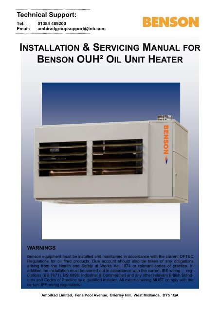 BENSON OUH² OIL UNIT HEATER