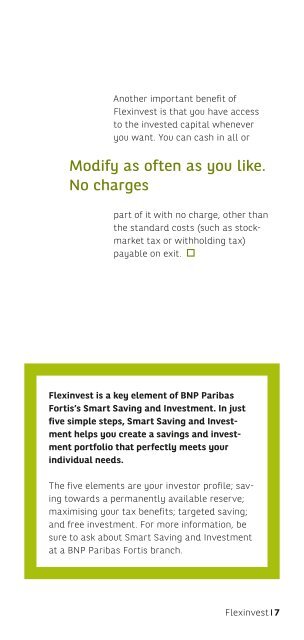 Flexinvest Brochure (pdf) - BNP Paribas Fortis