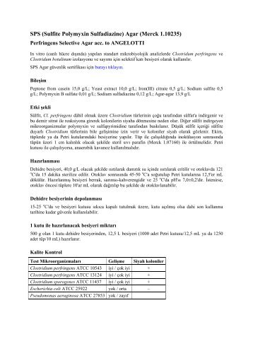 SPS (Sulfite Polymyxin Sulfadiazine) Agar (Merck ... - mikrobiyoloji.org