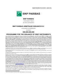 BNP PARIBAS BNP PARIBAS ARBITRAGE ISSUANCE B.V. ... - Fintro