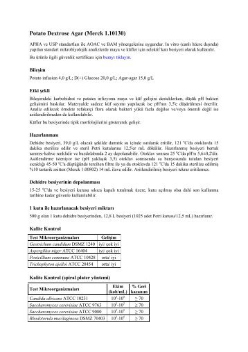 Potato Dextrose Agar (Merck 1.10130)