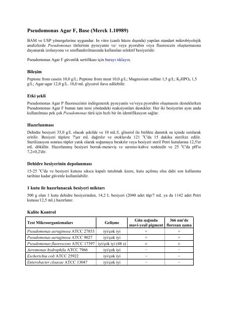 Pseudomonas Agar F Base (Merck 1.10989)