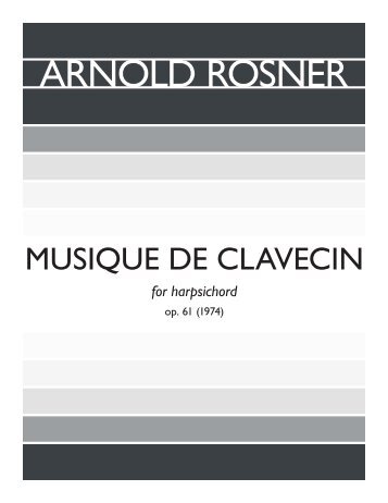 Rosner - Musique de Clavecin, op. 61