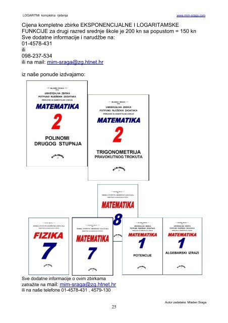 EKSPONENCIJALNE i LOGARITAMSKE FUNKCIJE