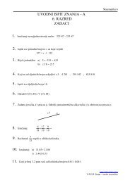 2. UVODNI ISPIT ZNANJA - A 6. RAZRED ZADACI 1. 8 ... - MIM-Sraga