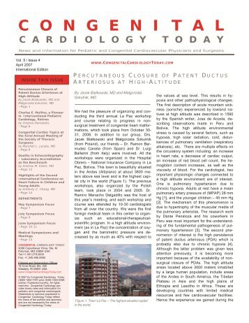 The Barth Syndrome Foundation - Congenital Cardiology Today